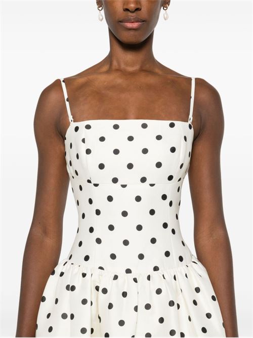 Polka Dot Print Midi Dress SELF PORTRAIT | AW24023MCCREAM